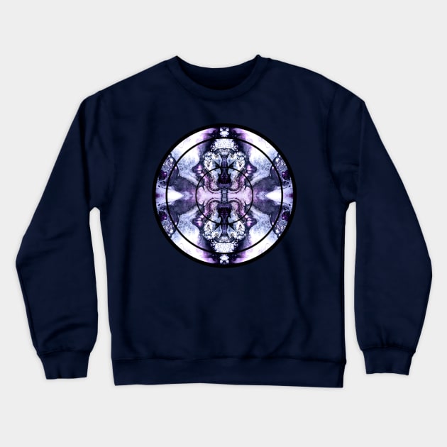 Icy Blue/Purple Paint Pour Circle Crewneck Sweatshirt by Designs_by_KC